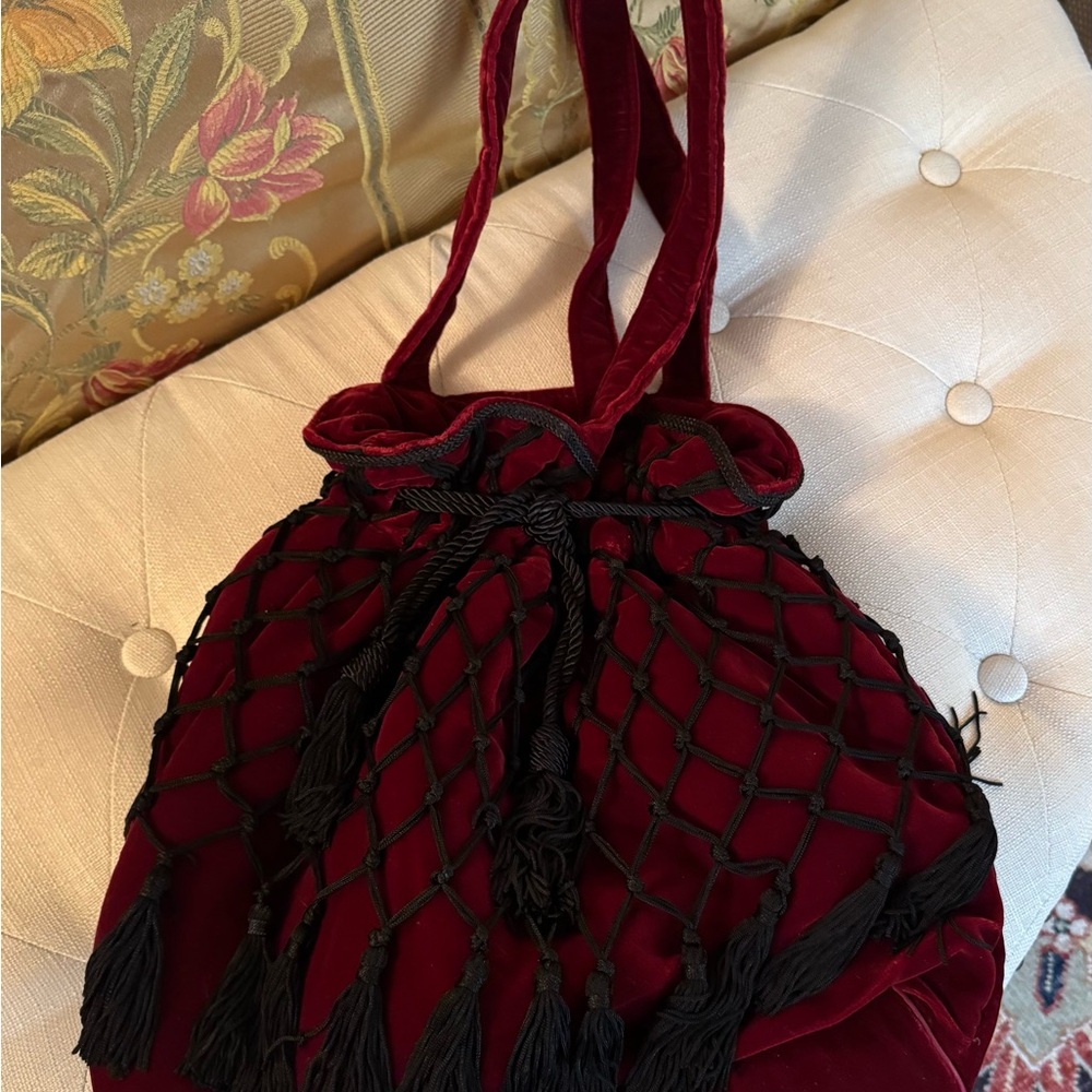 Anne Klein Red Velvet Bag - Picture 3 of 10